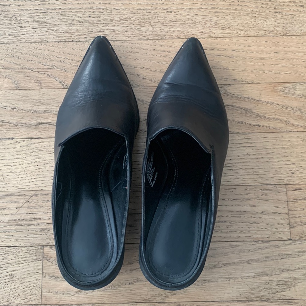 Treasure & Bond mule black leather booties